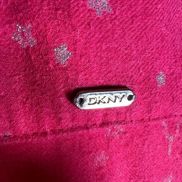 DKNY Sz M Long-Sleeve Pink Button-down Shirt with Pockets, Empire State Glitter - Picture 10 of 16